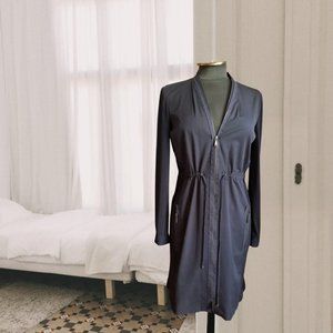 EUC Elie Tahari Navy Blue Dress Coat Cotton Blend Utility Jacket, Size 4